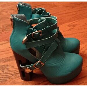 Sea green cleopatra heels